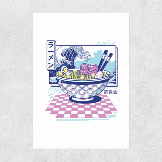 Vaporwave Ramen Unframed Print