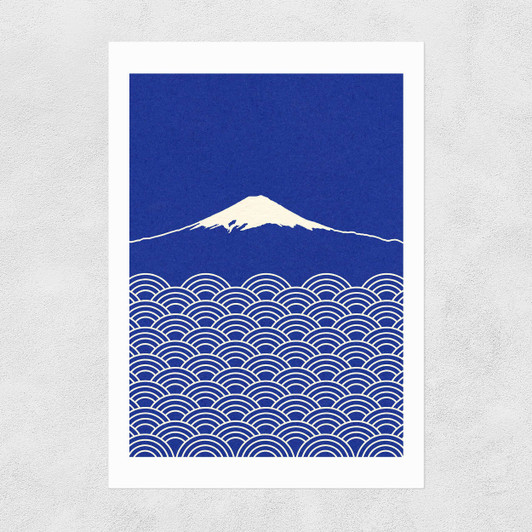 Waves and Fuji San Unframed Print