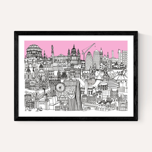 London Jungle Art Print (Pink)