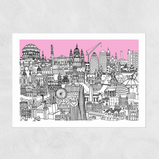 London Jungle Art Print (Pink)