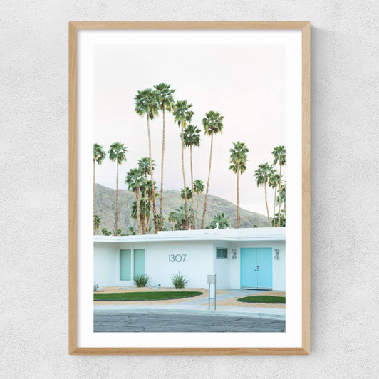 Palm Springs by Oh Fine! Art Narrow Oak Frame