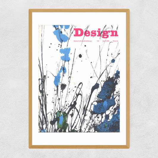 1960's cover, Ink sketch Oak blue green Narrow Oak Frame