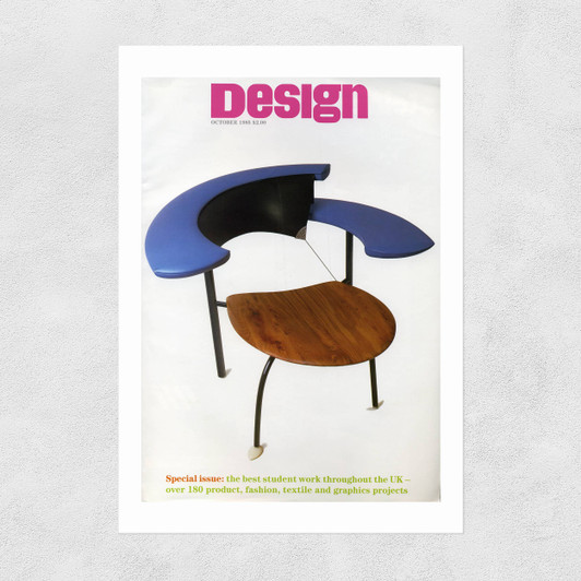 1985 RCA student designed chair blue Unframed Print