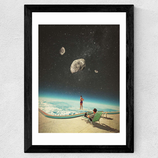Summer with a chance of asteroids Wide Black Frame