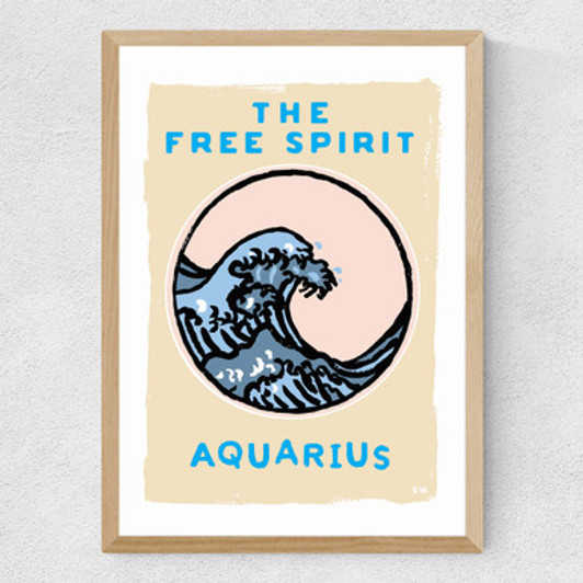 Aquarius - The Free Spirit Medium Oak Frame