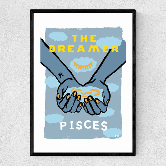 Pisces - The Dreamer Narrow Black Frame