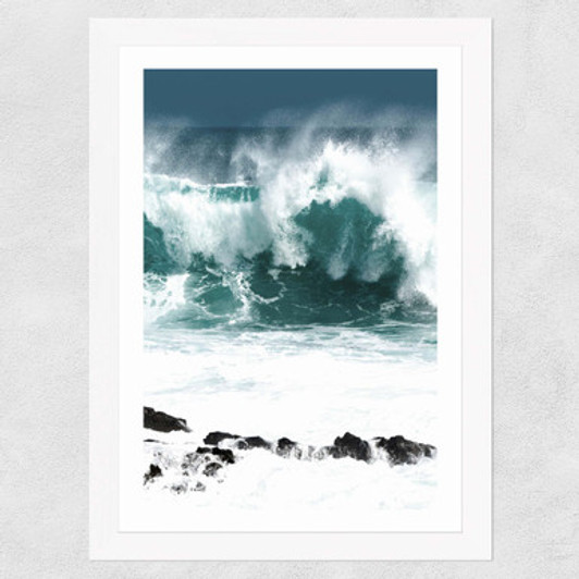 Rolling Waves Wide White Frame