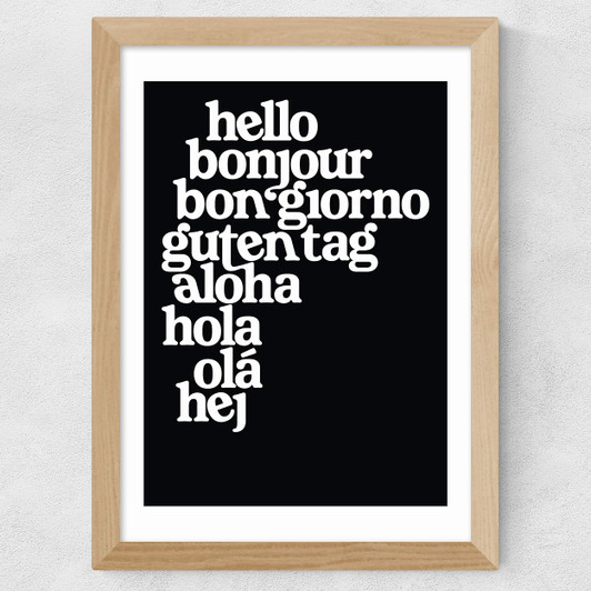 Hello World Wide Oak Frame
