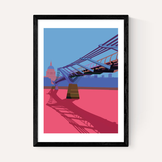 St Paul's and Millennium Bridge (Blue and Pink)