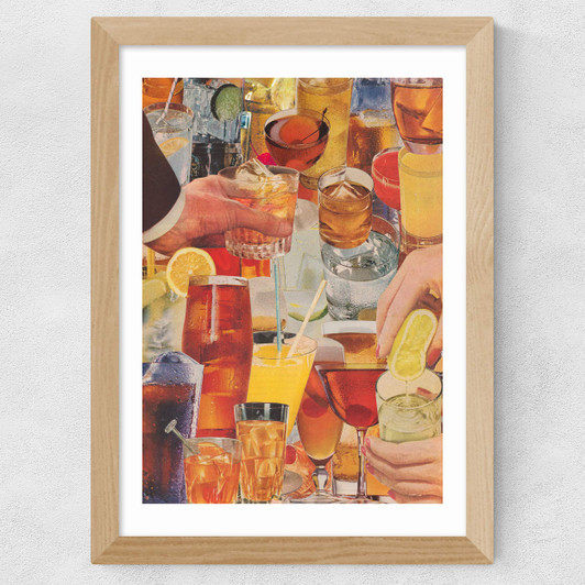 Shaken Not Stirred Wide Oak Frame