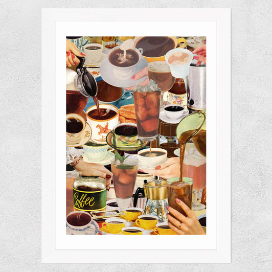 Wake Up and Smell the Coffee Wide White Frame