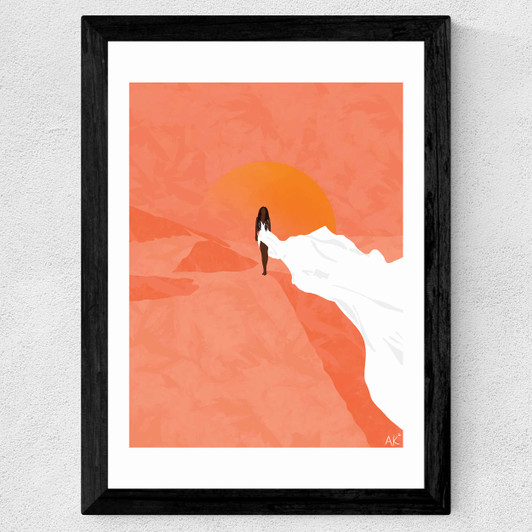 Arabian Sunset Wide Black Frame