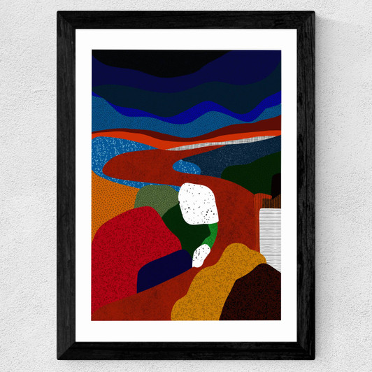Abstract 2 Wide Black Frame