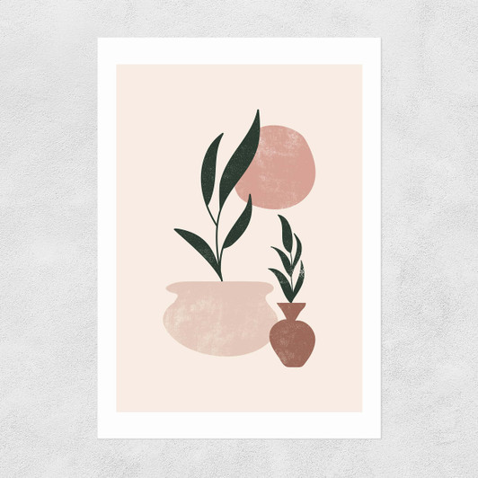 Muted Mauve Leaves Unframed Print