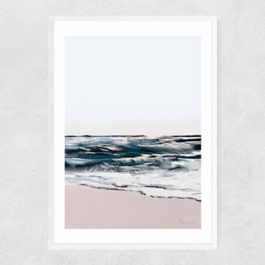 Seashore by Dan Hobday Narrow White Frame