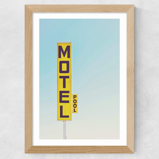 Motel by Oh Fine! Art Wide Oak Frame