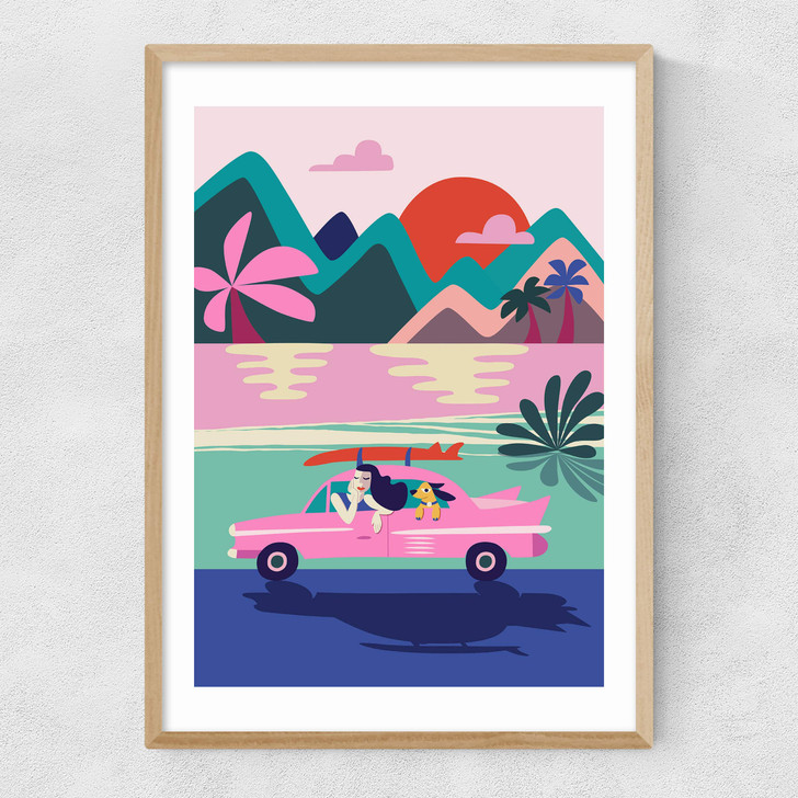 Road Trip Narrow Oak Frame