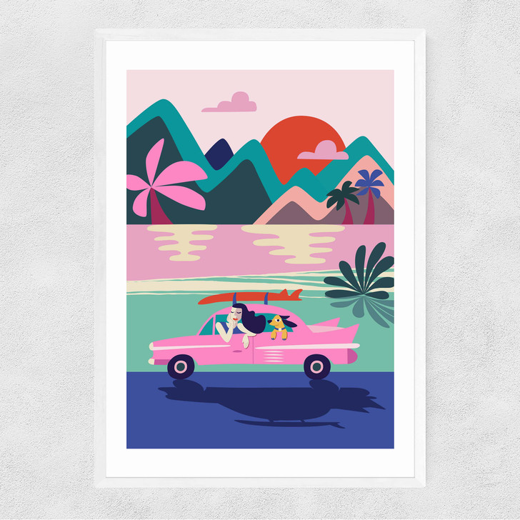 Road Trip Narrow White Frame