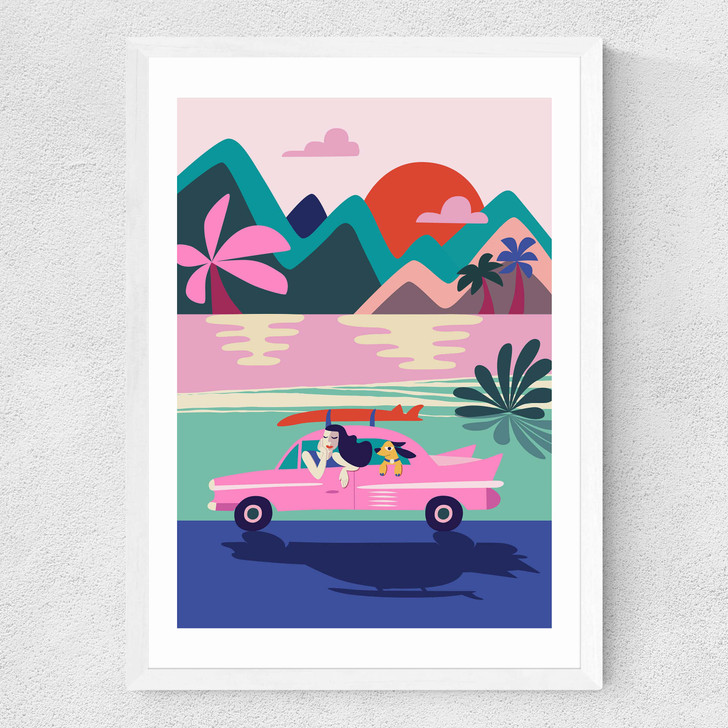 Road Trip Medium White Frame