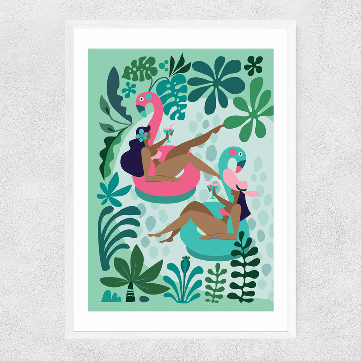 Summer Girls Narrow White Frame