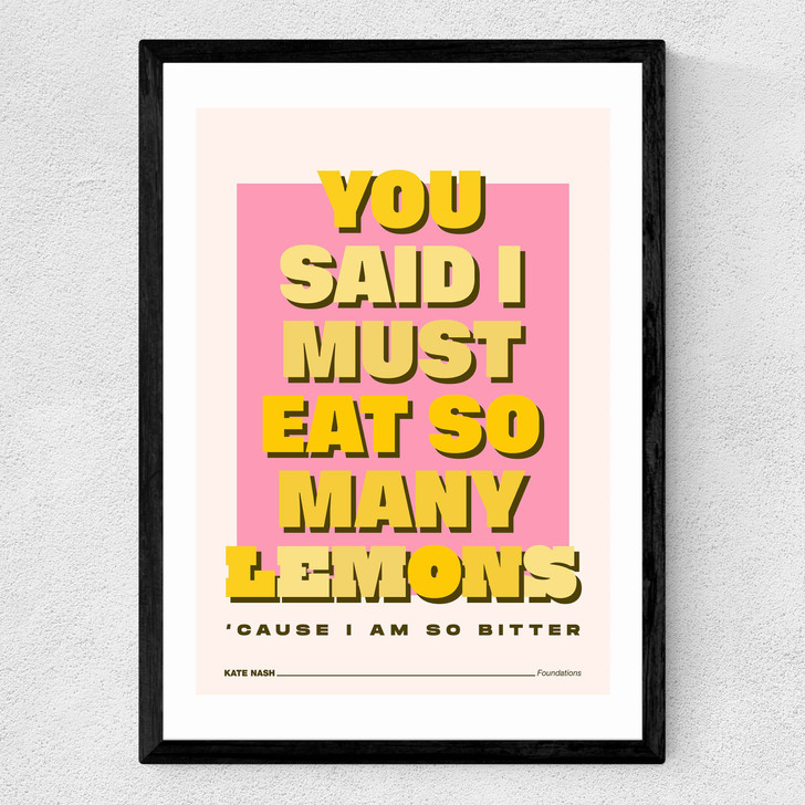 Lemons by HollieGraphik Medium Black Frame Lemons by HollieGraphik Medium Black Frame