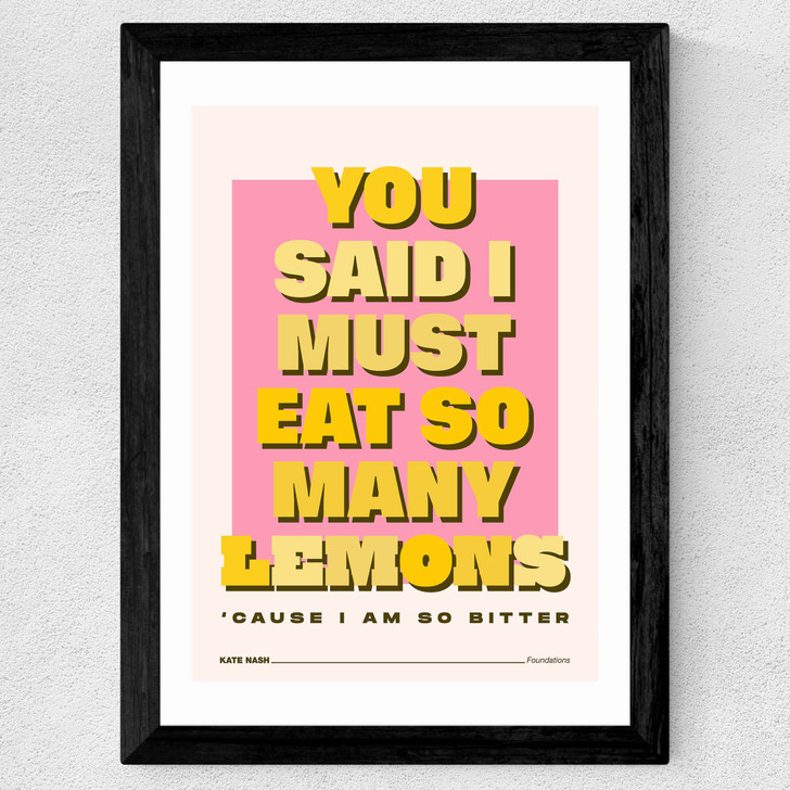 Lemons by HollieGraphik Wide Black Frame Lemons by HollieGraphik Wide Black Frame