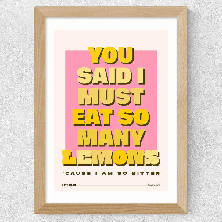 Lemons by HollieGraphik Wide Oak Frame Lemons by HollieGraphik Wide Oak Frame