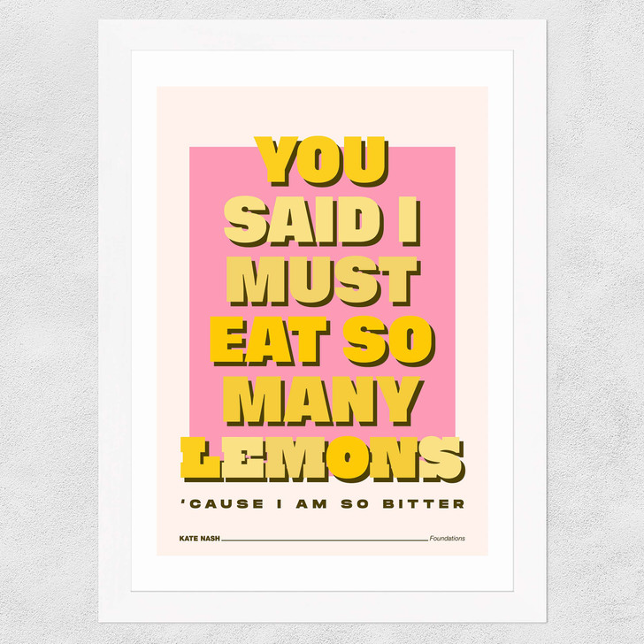 Lemons by HollieGraphik Wide White Frame Lemons by HollieGraphik Wide White Frame