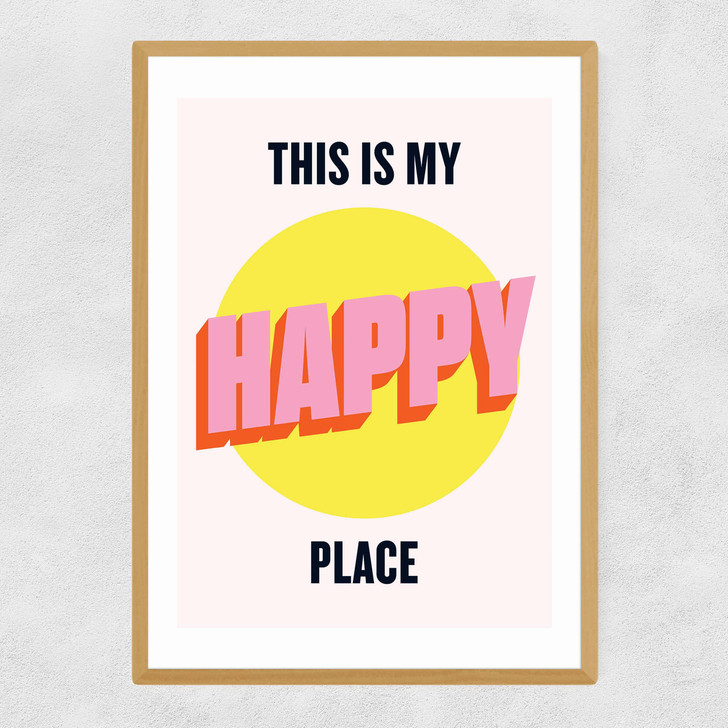 Happy Place by HollieGraphik Narrow Oak Frame Happy Place by HollieGraphik Narrow Oak Frame