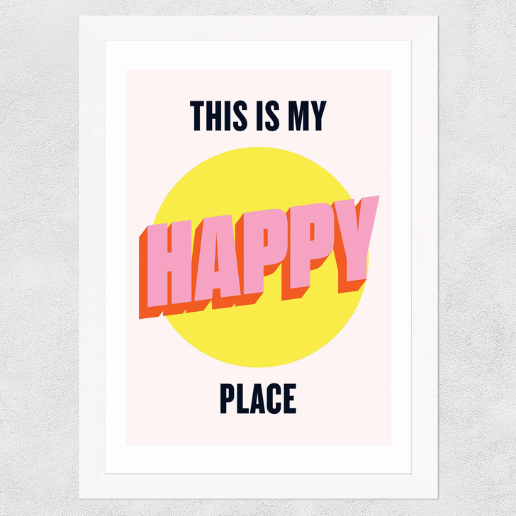 Happy Place by HollieGraphik Wide White Frame Happy Place by HollieGraphik Wide White Frame