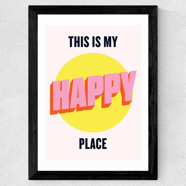 Happy Place by HollieGraphik Wide Black Frame Happy Place by HollieGraphik Wide Black Frame