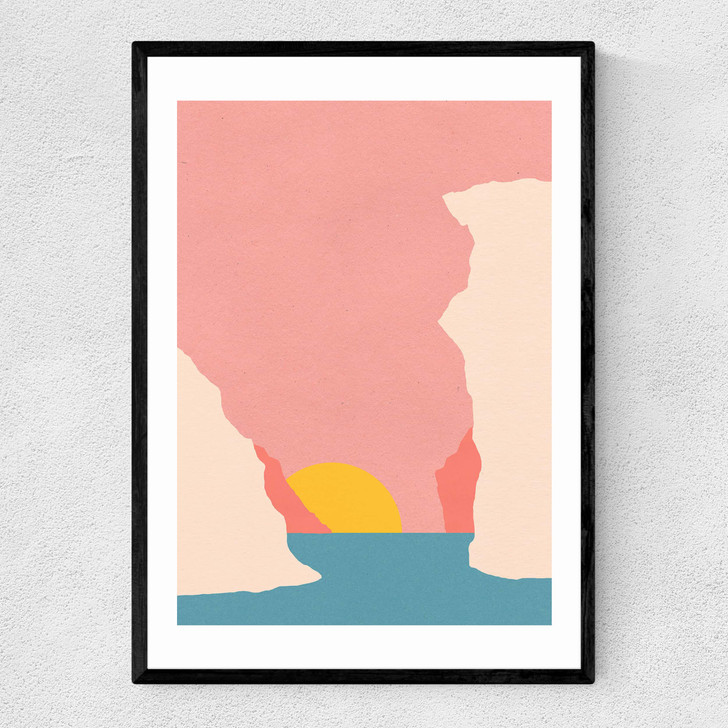 Sunset in Crete Narrow Black Frame Sunset in Crete Narrow Black Frame