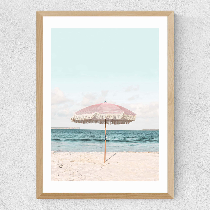 Pink Umbrella Medium Oak Frame