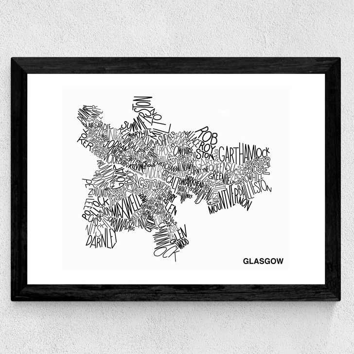 Glasgow by Phillip Sheffield Wide Black Frame