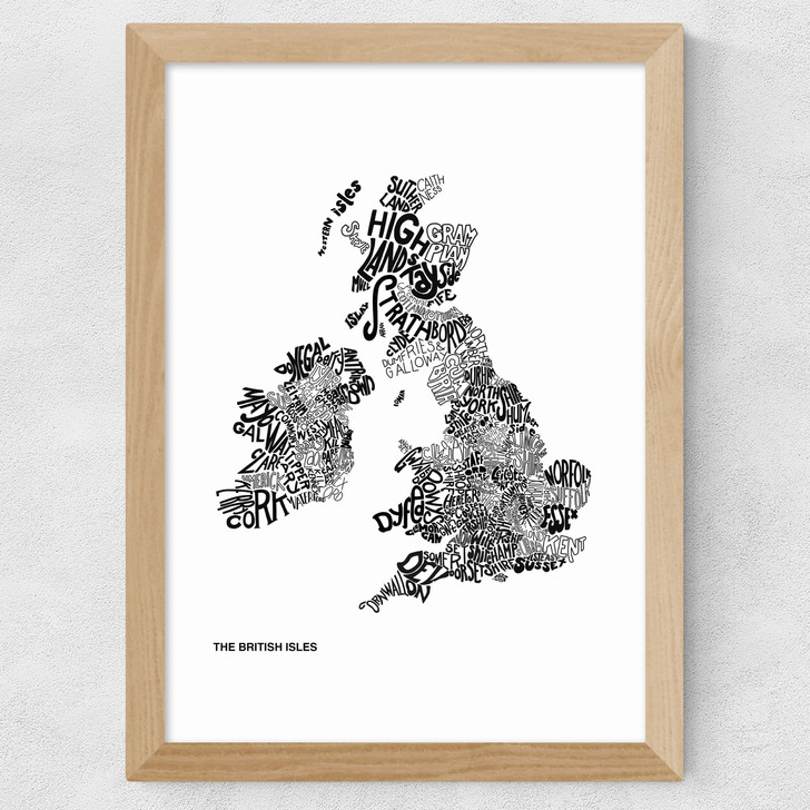 The British Isles by Phillip Sheffield Wide Oak Frame