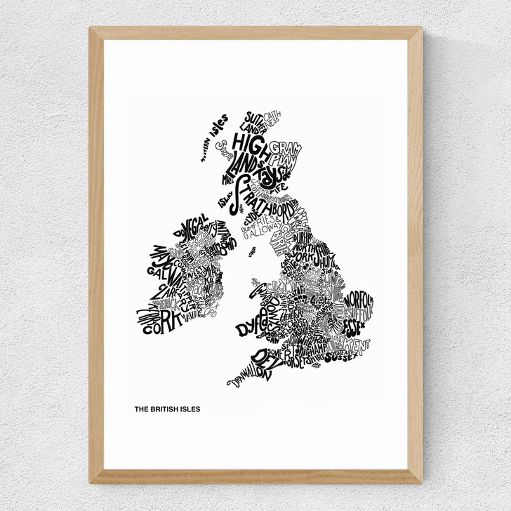 The British Isles by Phillip Sheffield Medium Oak Frame