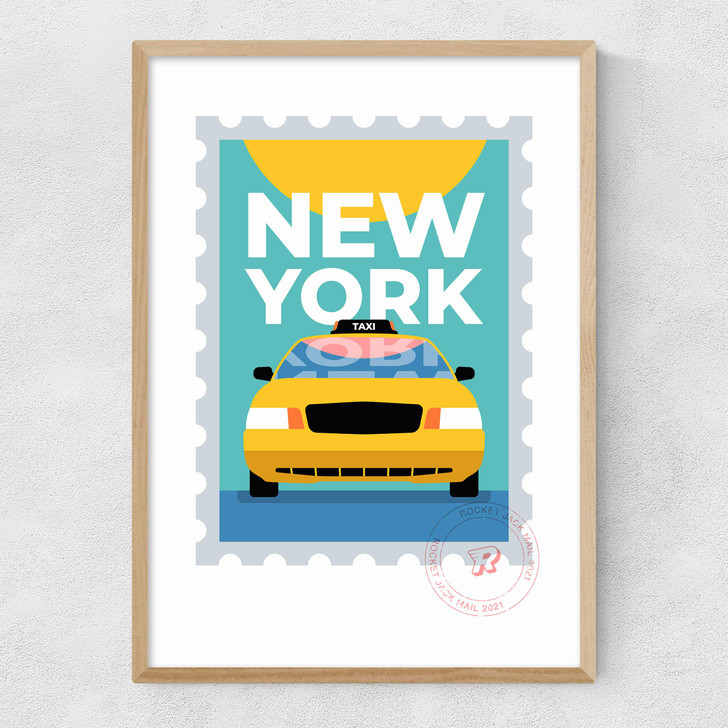 New York by Rocket Jack Narrow Oak Frame New York by Rocket Jack Narrow Oak Frame
