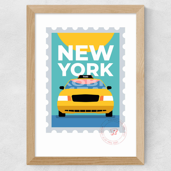 New York by Rocket Jack Wide Oak Frame New York by Rocket Jack Wide Oak Frame