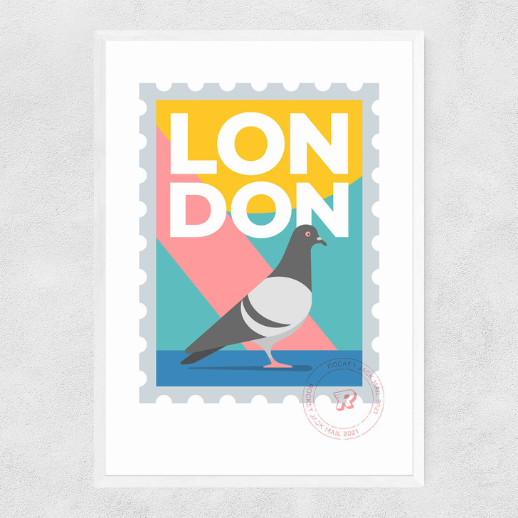 London by Rocket Jack Narrow White Frame