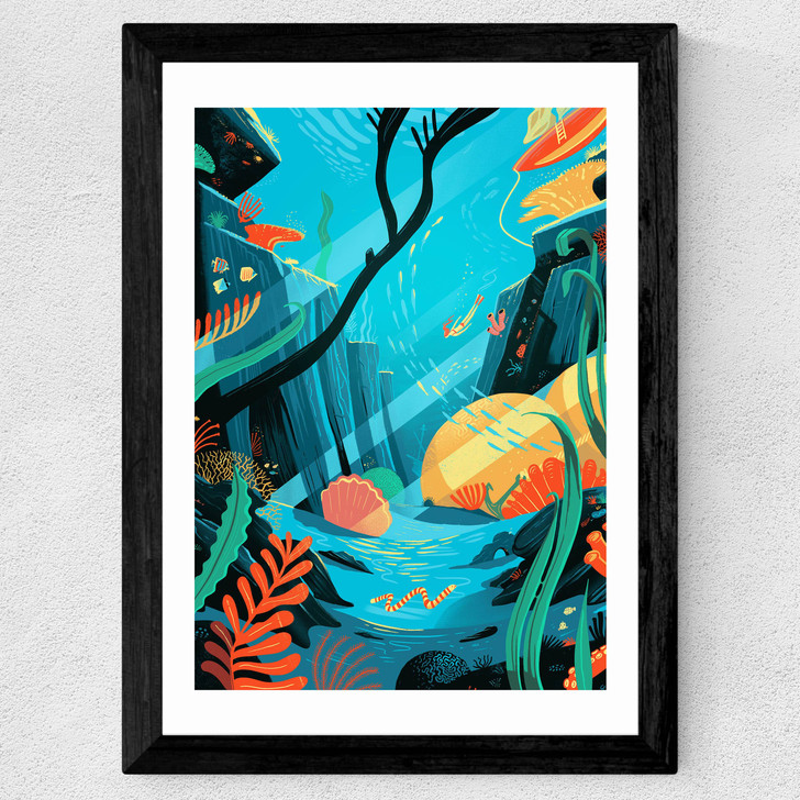 Freediving Underwater Wide Black Frame