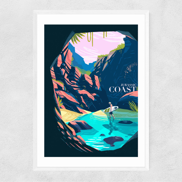 Jurassic Coast Narrow White Frame Jurassic Coast Narrow White Frame