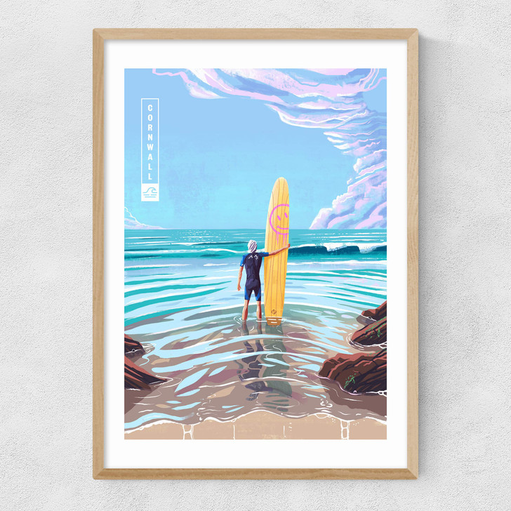 Surf Cornwall Narrow Oak Frame Surf Cornwall Narrow Oak Frame