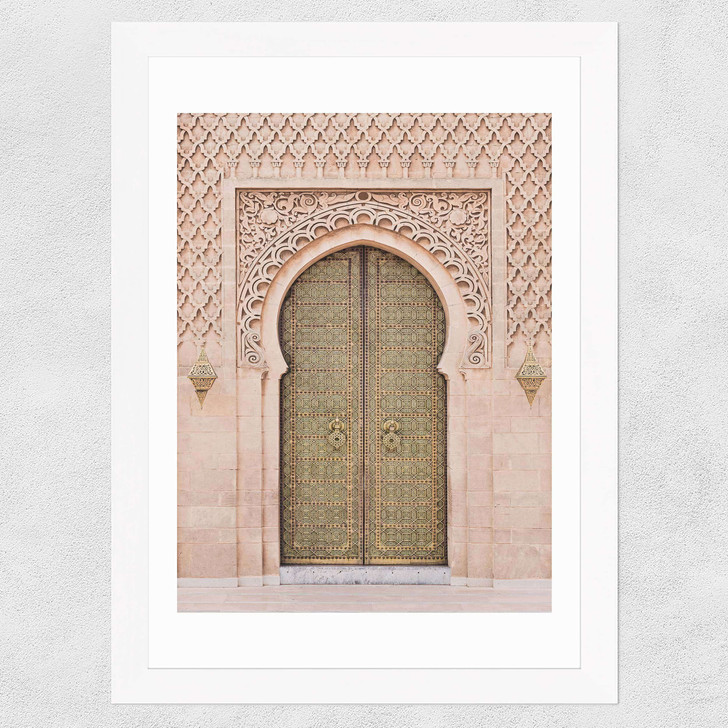 Moroccan Door Wide White Frame Moroccan Door Wide White Frame