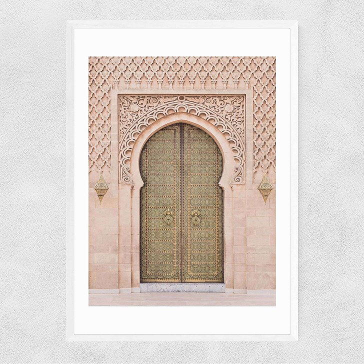 Moroccan Door Narrow White Frame