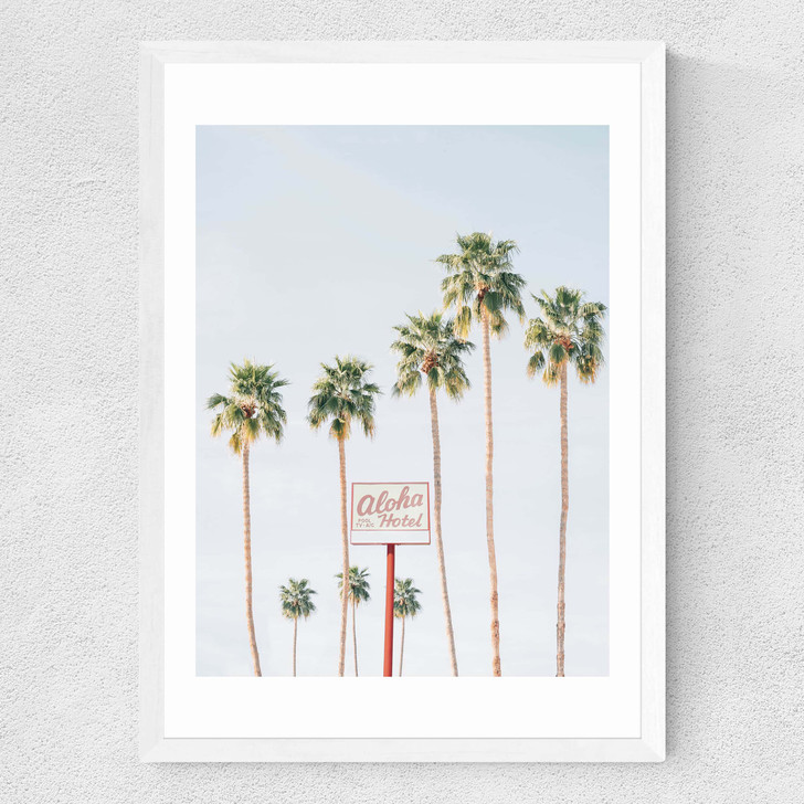 Aloha Hotel Medium White Frame