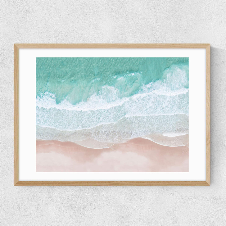 Aerial Ocean Narrow Oak Frame Aerial Ocean Narrow Oak Frame