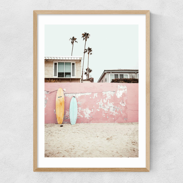 At the Beach Narrow Oak Frame