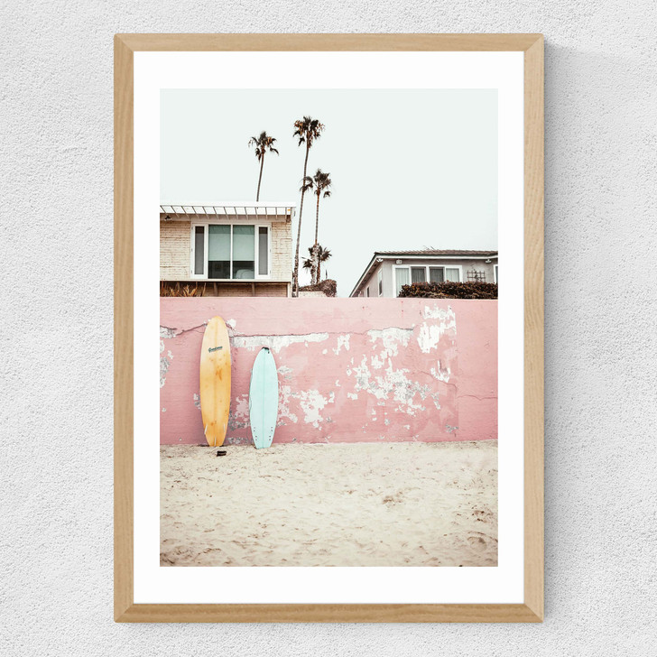 At the Beach Medium Oak Frame
