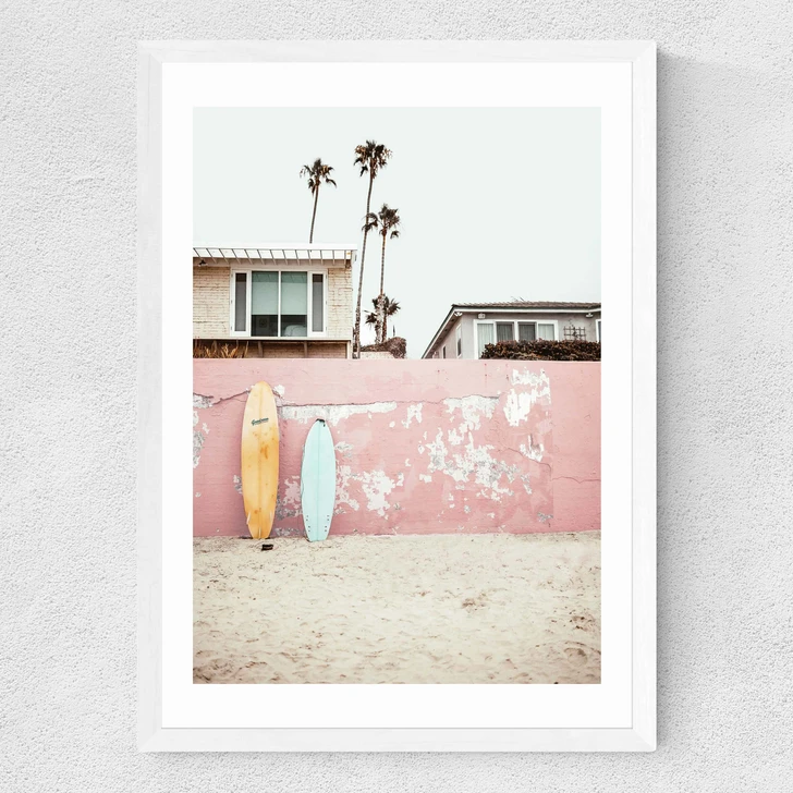 At the Beach Medium White Frame