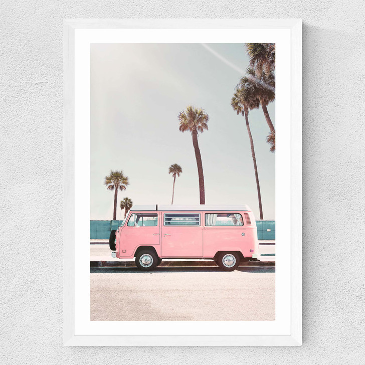 Pink Van Medium White Frame Pink Van Medium White Frame